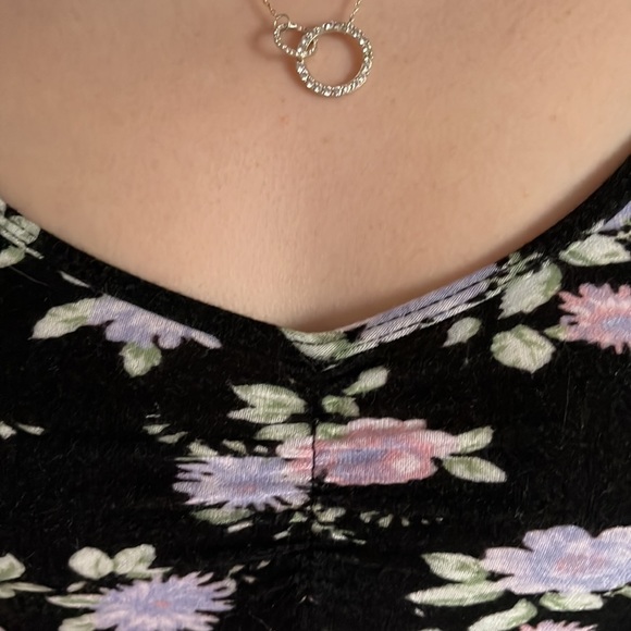 AMERICAN EAGLE Soft And Sexy Black Floral Tank Top - Picture 3 of 3